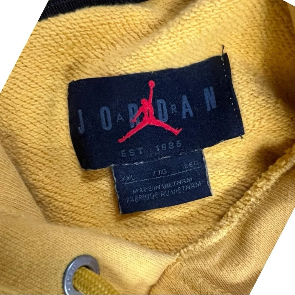 Jordan Flight Essentials Hoodie Mens XXL Mustard Yellow Jumpman Pullover‎ CV2244